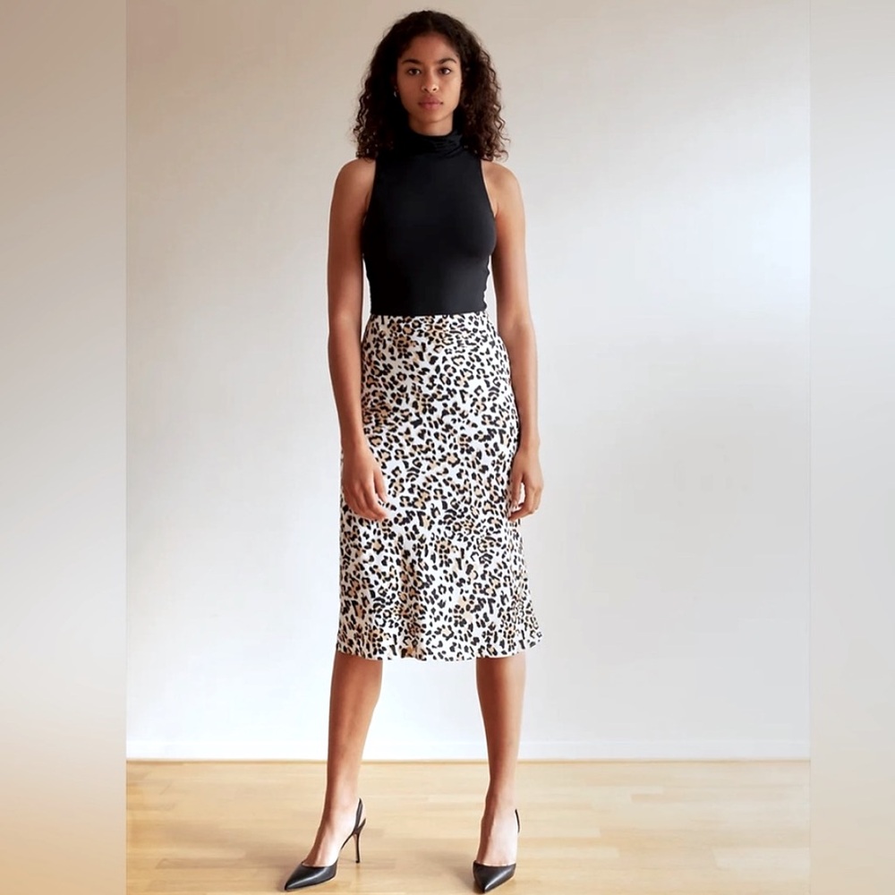 Babaton Midi Leopard Slip Skirt